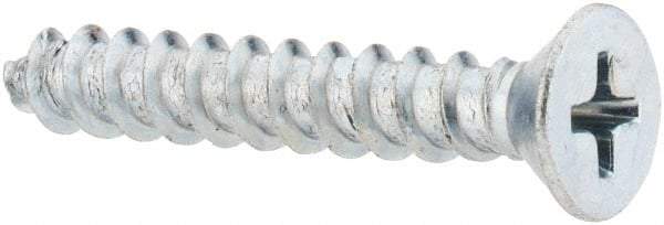 Value Collection - #10 Flat Head Phillips Sheet Metal Screw - Steel, 1-1/4" OAL, Grade 2 - Eagle Tool & Supply