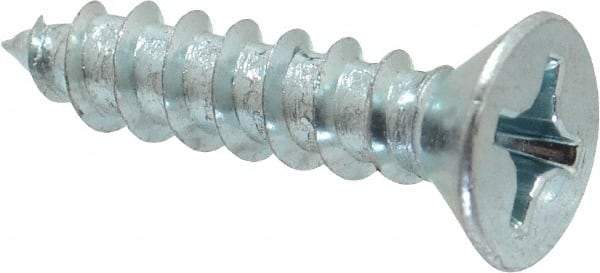 Value Collection - #12 Flat Head Phillips Sheet Metal Screw - Steel, 1" OAL, Grade 2 - Eagle Tool & Supply