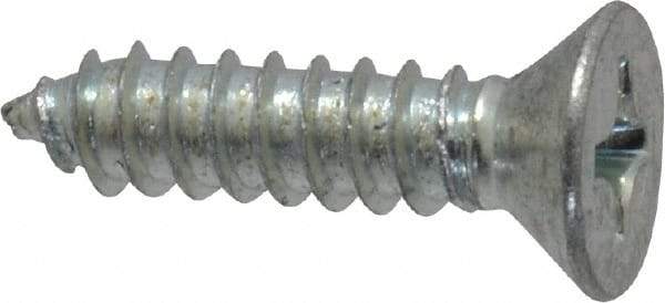 Value Collection - #14 Flat Head Phillips Sheet Metal Screw - Steel, 1" OAL, Grade 2 - Eagle Tool & Supply