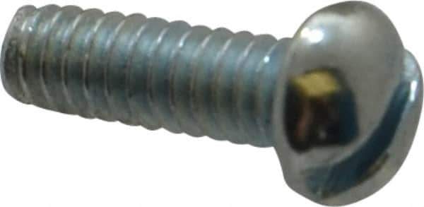 Value Collection - #3-48 UNC, 5/16" Length Under Head Slotted Drive Machine Screw - Round Head, Grade J82 Steel, Zinc-Plated Finish, Without Washer - Eagle Tool & Supply