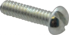 Value Collection - #3-48 UNC, 3/8" Length Under Head Slotted Drive Machine Screw - Round Head, Grade J82 Steel, Zinc-Plated Finish, Without Washer - Eagle Tool & Supply