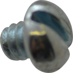 Value Collection - #4-40 UNC, 1/8" Length Under Head Slotted Drive Machine Screw - Round Head, Alloy Steel, Zinc-Plated Finish, Without Washer - Eagle Tool & Supply