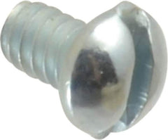 Value Collection - #4-40 UNC, 3/16" Length Under Head Slotted Drive Machine Screw - Round Head, Alloy Steel, Zinc-Plated Finish, Without Washer - Eagle Tool & Supply