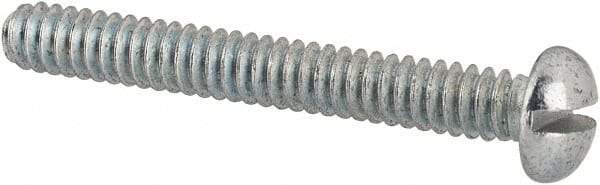 Value Collection - #4-40 UNC, 7/8" Length Under Head Slotted Drive Machine Screw - Round Head, Alloy Steel, Zinc-Plated Finish, Without Washer - Eagle Tool & Supply