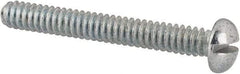 Value Collection - #4-40 UNC, 7/8" Length Under Head Slotted Drive Machine Screw - Round Head, Alloy Steel, Zinc-Plated Finish, Without Washer - Eagle Tool & Supply