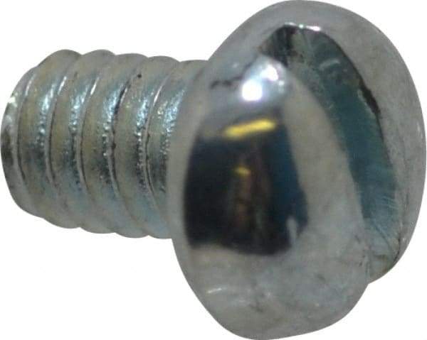 Value Collection - #5-40 UNC, 3/16" Length Under Head Slotted Drive Machine Screw - Round Head, Grade J82 Steel, Zinc-Plated Finish, Without Washer - Eagle Tool & Supply