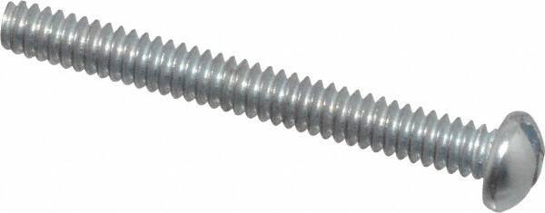 Value Collection - #4-40 UNC, 1" Length Under Head Slotted Drive Machine Screw - Round Head, Grade J82 Steel, Zinc-Plated Finish, Without Washer - Eagle Tool & Supply