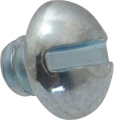 Value Collection - #6-32 UNC, 1/8" Length Under Head Slotted Drive Machine Screw - Round Head, Alloy Steel, Zinc-Plated Finish, Without Washer - Eagle Tool & Supply