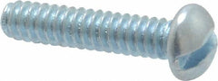 Value Collection - #6-32 UNC, 5/8" Length Under Head Slotted Drive Machine Screw - Round Head, Grade J82 Steel, Zinc-Plated Finish, Without Washer - Eagle Tool & Supply
