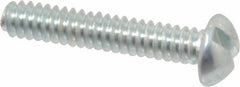 Value Collection - #6-32 UNC, 3/4" Length Under Head Slotted Drive Machine Screw - Round Head, Grade J82 Steel, Zinc-Plated Finish, Without Washer - Eagle Tool & Supply