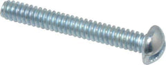 Value Collection - #6-32 UNC, 1" Length Under Head Slotted Drive Machine Screw - Round Head, Grade J82 Steel, Zinc-Plated Finish, Without Washer - Eagle Tool & Supply