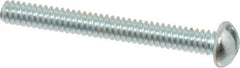 Value Collection - #6-32 UNC, 1-1/4" Length Under Head Slotted Drive Machine Screw - Round Head, Alloy Steel, Zinc-Plated Finish, Without Washer - Eagle Tool & Supply