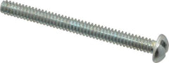 Value Collection - #6-32 UNC, 1-1/2" Length Under Head Slotted Drive Machine Screw - Round Head, Alloy Steel, Zinc-Plated Finish, Without Washer - Eagle Tool & Supply