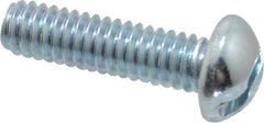 Value Collection - #8-32 UNC, 5/8" Length Under Head Slotted Drive Machine Screw - Round Head, Alloy Steel, Zinc-Plated Finish, Without Washer - Eagle Tool & Supply