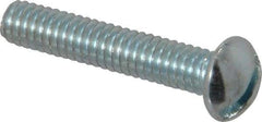 Value Collection - #8-32 UNC, 7/8" Length Under Head Slotted Drive Machine Screw - Round Head, Alloy Steel, Zinc-Plated Finish, Without Washer - Eagle Tool & Supply