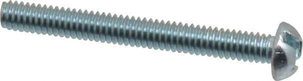 Value Collection - #8-32 UNC, 1-1/2" Length Under Head Slotted Drive Machine Screw - Round Head, Alloy Steel, Zinc-Plated Finish, Without Washer - Eagle Tool & Supply