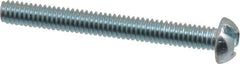 Value Collection - #8-32 UNC, 1-1/2" Length Under Head Slotted Drive Machine Screw - Round Head, Alloy Steel, Zinc-Plated Finish, Without Washer - Eagle Tool & Supply