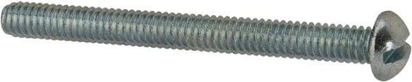 Value Collection - #8-32 UNC, 1-3/4" Length Under Head Slotted Drive Machine Screw - Round Head, Alloy Steel, Zinc-Plated Finish, Without Washer - Eagle Tool & Supply