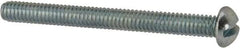 Value Collection - #8-32 UNC, 1-3/4" Length Under Head Slotted Drive Machine Screw - Round Head, Alloy Steel, Zinc-Plated Finish, Without Washer - Eagle Tool & Supply