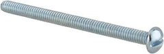 Value Collection - #8-32 UNC, 2-1/4" Length Under Head Slotted Drive Machine Screw - Round Head, Alloy Steel, Zinc-Plated Finish, Without Washer - Eagle Tool & Supply