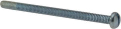 Value Collection - #8-32 UNC, 2-1/2" Length Under Head Slotted Drive Machine Screw - Round Head, Alloy Steel, Zinc-Plated Finish, Without Washer - Eagle Tool & Supply