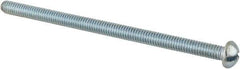 Value Collection - #8-32 UNC, 3" Length Under Head Slotted Drive Machine Screw - Round Head, Alloy Steel, Zinc-Plated Finish, Without Washer - Eagle Tool & Supply