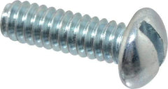 Value Collection - #10-24 UNC, 5/8" Length Under Head Slotted Drive Machine Screw - Round Head, Alloy Steel, Zinc-Plated Finish, Without Washer - Eagle Tool & Supply