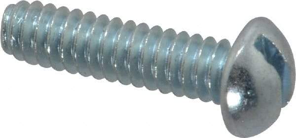 Value Collection - #10-24 UNC, 3/4" Length Under Head Slotted Drive Machine Screw - Round Head, Alloy Steel, Zinc-Plated Finish, Without Washer - Eagle Tool & Supply