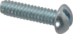 Value Collection - #10-24 UNC, 3/4" Length Under Head Slotted Drive Machine Screw - Round Head, Alloy Steel, Zinc-Plated Finish, Without Washer - Eagle Tool & Supply