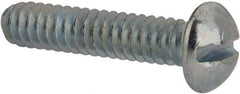 Value Collection - #10-24 UNC, 7/8" Length Under Head Slotted Drive Machine Screw - Round Head, Alloy Steel, Zinc-Plated Finish, Without Washer - Eagle Tool & Supply