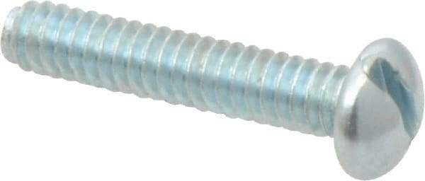 Value Collection - #10-24 UNC, 1" Length Under Head Slotted Drive Machine Screw - Round Head, Alloy Steel, Zinc-Plated Finish, Without Washer - Eagle Tool & Supply
