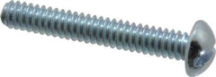 Value Collection - #10-24 UNC, 1-1/4" Length Under Head Slotted Drive Machine Screw - Round Head, Alloy Steel, Zinc-Plated Finish, Without Washer - Eagle Tool & Supply