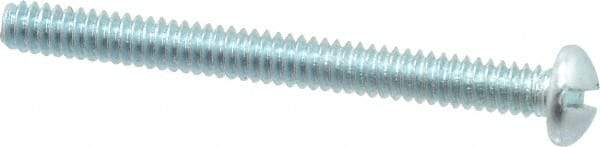 Value Collection - #10-24 UNC, 2" Length Under Head Slotted Drive Machine Screw - Round Head, Alloy Steel, Zinc-Plated Finish, Without Washer - Eagle Tool & Supply