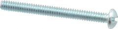 Value Collection - #10-24 UNC, 2" Length Under Head Slotted Drive Machine Screw - Round Head, Alloy Steel, Zinc-Plated Finish, Without Washer - Eagle Tool & Supply