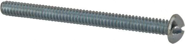Value Collection - #10-24 UNC, 2-1/4" Length Under Head Slotted Drive Machine Screw - Round Head, Alloy Steel, Zinc-Plated Finish, Without Washer - Eagle Tool & Supply