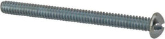 Value Collection - #10-24 UNC, 2-1/4" Length Under Head Slotted Drive Machine Screw - Round Head, Alloy Steel, Zinc-Plated Finish, Without Washer - Eagle Tool & Supply