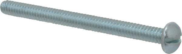 Value Collection - #10-24 UNC, 2-1/2" Length Under Head Slotted Drive Machine Screw - Round Head, Alloy Steel, Zinc-Plated Finish, Without Washer - Eagle Tool & Supply
