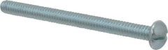 Value Collection - #10-24 UNC, 2-1/2" Length Under Head Slotted Drive Machine Screw - Round Head, Alloy Steel, Zinc-Plated Finish, Without Washer - Eagle Tool & Supply