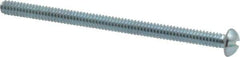 Value Collection - #10-24 UNC, 3" Length Under Head Slotted Drive Machine Screw - Round Head, Alloy Steel, Zinc-Plated Finish, Without Washer - Eagle Tool & Supply