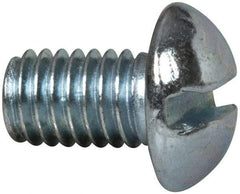Value Collection - #10-32 UNF, 5/16" Length Under Head Slotted Drive Machine Screw - Round Head, Alloy Steel, Zinc-Plated Finish, Without Washer - Eagle Tool & Supply