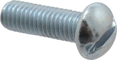Value Collection - #10-32 UNF, 5/8" Length Under Head Slotted Drive Machine Screw - Round Head, Alloy Steel, Zinc-Plated Finish, Without Washer - Eagle Tool & Supply
