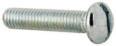 Value Collection - #10-32 UNF, 7/8" Length Under Head Slotted Drive Machine Screw - Round Head, Alloy Steel, Zinc-Plated Finish, Without Washer - Eagle Tool & Supply
