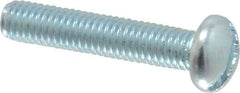 Value Collection - #10-32 UNF, 1" Length Under Head Slotted Drive Machine Screw - Round Head, Alloy Steel, Zinc-Plated Finish, Without Washer - Eagle Tool & Supply