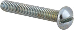 Value Collection - #10-32 UNF, 1-1/4" Length Under Head Slotted Drive Machine Screw - Round Head, Alloy Steel, Zinc-Plated Finish, Without Washer - Eagle Tool & Supply