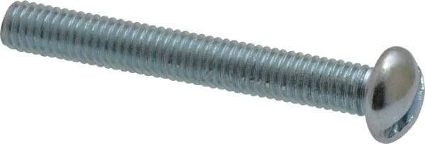 Value Collection - #10-32 UNF, 1-1/2" Length Under Head Slotted Drive Machine Screw - Round Head, Alloy Steel, Zinc-Plated Finish, Without Washer - Eagle Tool & Supply