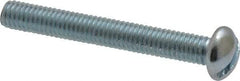 Value Collection - #10-32 UNF, 1-1/2" Length Under Head Slotted Drive Machine Screw - Round Head, Alloy Steel, Zinc-Plated Finish, Without Washer - Eagle Tool & Supply