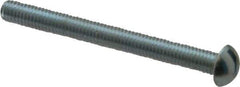 Value Collection - #10-32 UNF, 2" Length Under Head Slotted Drive Machine Screw - Round Head, Alloy Steel, Zinc-Plated Finish, Without Washer - Eagle Tool & Supply
