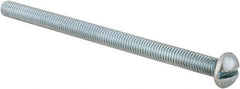 Value Collection - #10-32 UNF, 3" Length Under Head Slotted Drive Machine Screw - Round Head, Alloy Steel, Zinc-Plated Finish, Without Washer - Eagle Tool & Supply