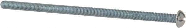 Value Collection - #10-32 UNF, 4" Length Under Head Slotted Drive Machine Screw - Round Head, Alloy Steel, Zinc-Plated Finish, Without Washer - Eagle Tool & Supply