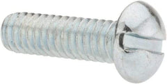 Value Collection - #12-24 UNC, 3/4" Length Under Head Slotted Drive Machine Screw - Round Head, Grade J82 Steel, Zinc-Plated Finish, Without Washer - Eagle Tool & Supply